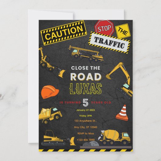 建築誕生日招待状 招待状 (正面)