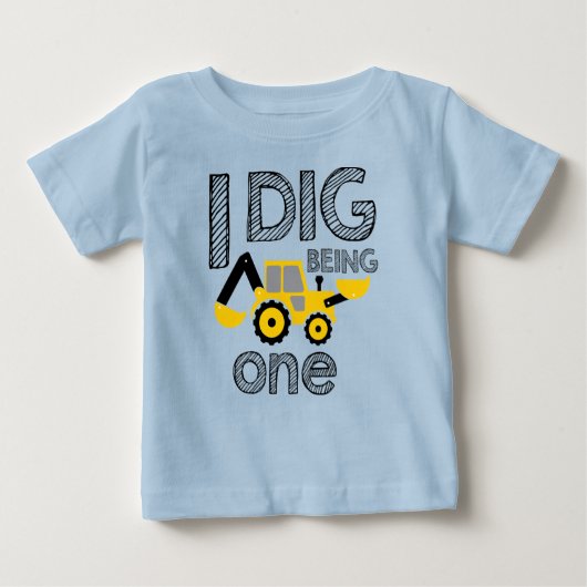 建築誕生日1st誕生日I Dig Being One ベビーTシャツ (正面)