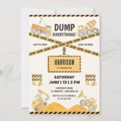 建築誕生日 | ダンプトラックパーティー 招待状 (正面)