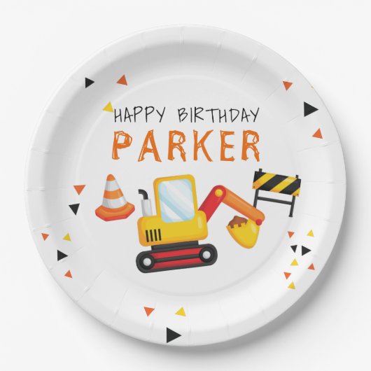 建築誕生日 パーソナライズされた ペーパープレート (正面)