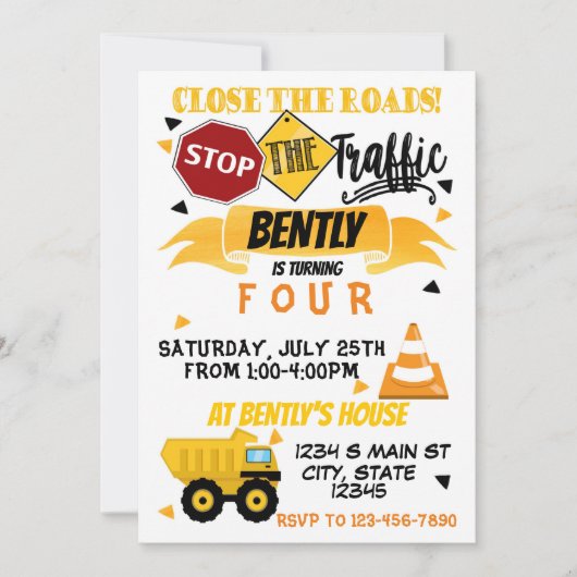 建築誕生日 招待状 (正面)