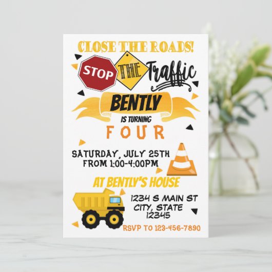 建築誕生日 招待状 (スタンド正面)