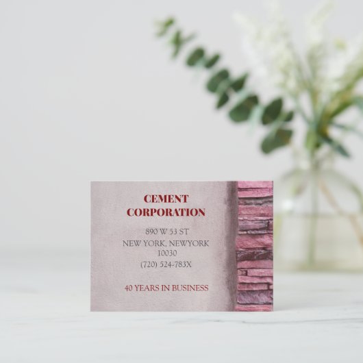 建築請負業者のコンクリートセメントの改築 名刺 (スタンド正面)