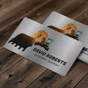 建築請負業者ショベルオペレーターメタル 名刺