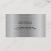 建築請負業者ショベルオペレーターメタル 名刺 (裏面)