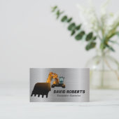 建築請負業者ショベルオペレーターメタル 名刺 (スタンド正面)