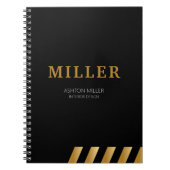 建築請負業者 ブラック&メタリックゴールド ノートブック (正面)