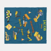 建築警告の作業区域 フリースブランケット (正面(横))