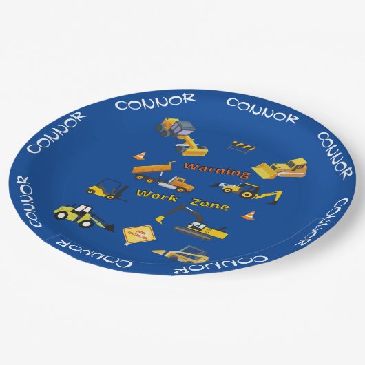 建築警告の作業領域パーソナライズされた ペーパープレート (アングル)