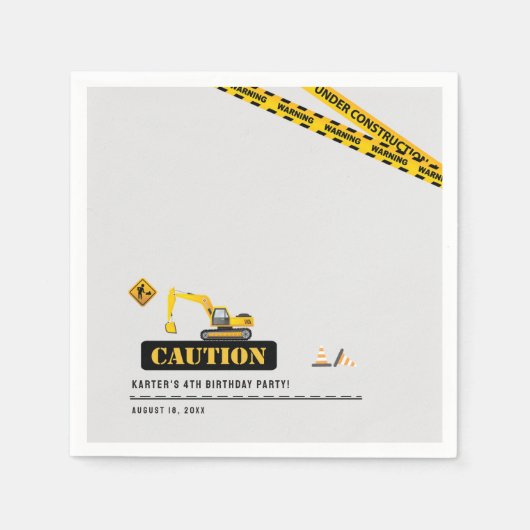 建築赤ちゃんシャワー誕生日パーティー用品 スタンダードカクテルナプキン (正面)