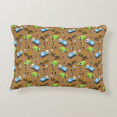 建築車と労働者のパターン投薬 アクセントクッション (裏面)