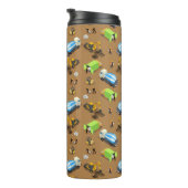 建築車と労働者のパターン タンブラー (回転右)