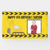 建築車のカスタムキッズフォト誕生日 横断幕 (横)