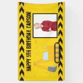 建築車のカスタムキッズフォト誕生日 横断幕 (縦)