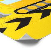 建築車のカスタム子供の誕生日歓迎 ポスター (角)