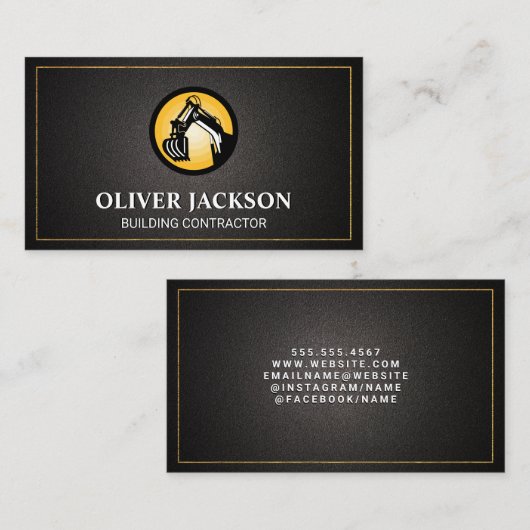 建築車のロゴ | 財産開発 名刺 (正面/裏面)