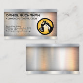 建築車のロゴ |金属 名刺 (正面/裏面)