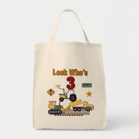 建築車の第3誕生日のTシャツ トートバッグ (正面)