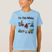 建築車の第4誕生日のTシャツ Tシャツ (正面)