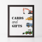 建築車の誕生日カードとギフトのサイン ポスター