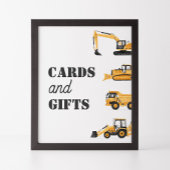 建築車の誕生日カードとギフトのサイン ポスター