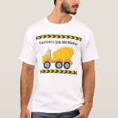 建築車の誕生日パーティカスタムー両親 Tシャツ (正面)