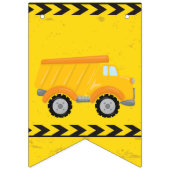 建築車の誕生日パーティーイエロートラック バンティングフラッグ (第1の旗)