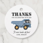 建築車の誕生日パーティー フェイバータグ (正面)