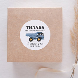 建築車の誕生日パーティー ラウンドシール