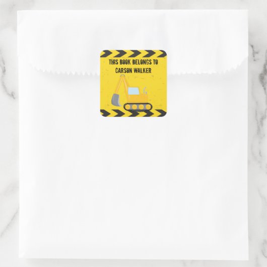 建築車カスタムの子供の本は次の項目に属する スクエアシール (バッグ)