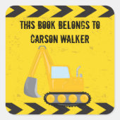 建築車カスタムの子供の本は次の項目に属する スクエアシール (正面)