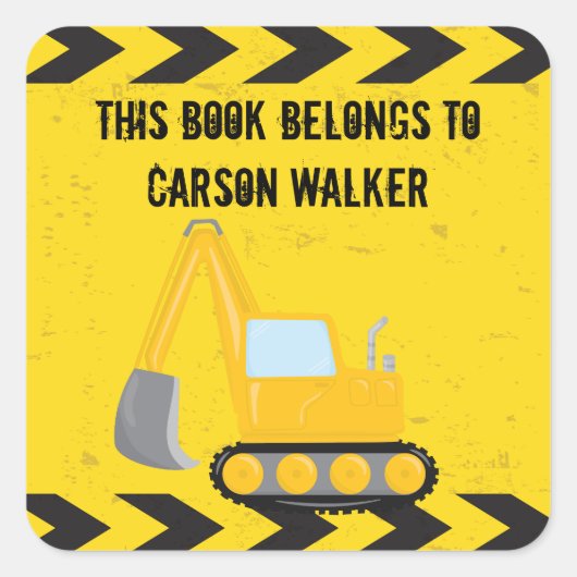 建築車カスタムの子供の本は次の項目に属する スクエアシール (正面)