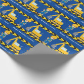 建築車カスタム両ボーズブルー誕生日 ラッピングペーパー (角)