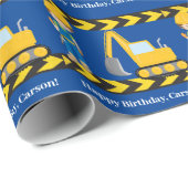 建築車カスタム両ボーズブルー誕生日 ラッピングペーパー (ロールコーナー)