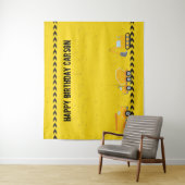 建築車カスタム両子供の誕生日パーティー タペストリー (インサイチュ)