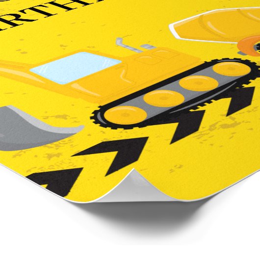 建築車カスタム両子供の誕生日パーティー ポスター (角)