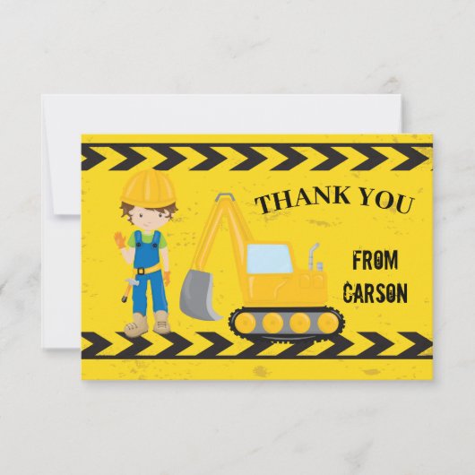 建築車キッズカスタムサンキューカード サンキューカード (正面)