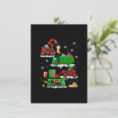 建築車クリスマスレッドトラックウィンターB 招待状 (スタンド正面)