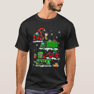 建築車クリスマスレッドトラックウィンターB Tシャツ