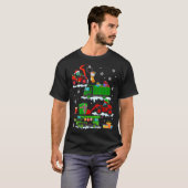 建築車クリスマスレッドトラックウィンターB Tシャツ (正面フル)