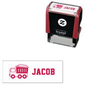 建築車ダンプトラックの子供たちパーソナライズされた セルフインキングスタンプ (インサイチュ)