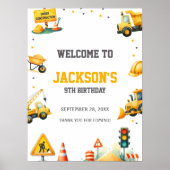 建築車ダンプトラック歓迎サイン ポスター (正面)