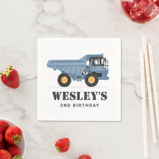 建築車ダンプトラック誕生日パーティー スタンダードカクテルナプキン (インサイチュ)