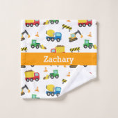 建築車パターン子供のBathタオルセット バスタオルセット (ウォッシュタオル)