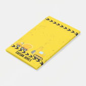建築車パーソナライズされた車の子供の名前イエロー ポストイット (アングル)