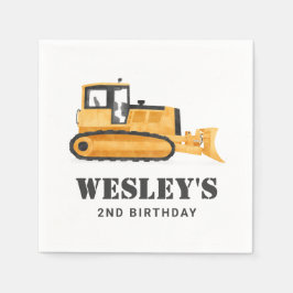 建築車ブルドーザー誕生日パーティー スタンダードカクテルナプキン