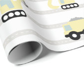 建築車両と道路パターン ラッピングペーパー (ロールコーナー)