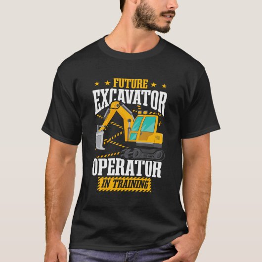 建築車両の掘削機オペレータ Tシャツ (正面)