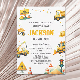 建築車両ダンプトラック掘削機ブルドーズ 招待状