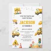 建築車両ダンプトラック掘削機ブルドーズ 招待状 (正面)